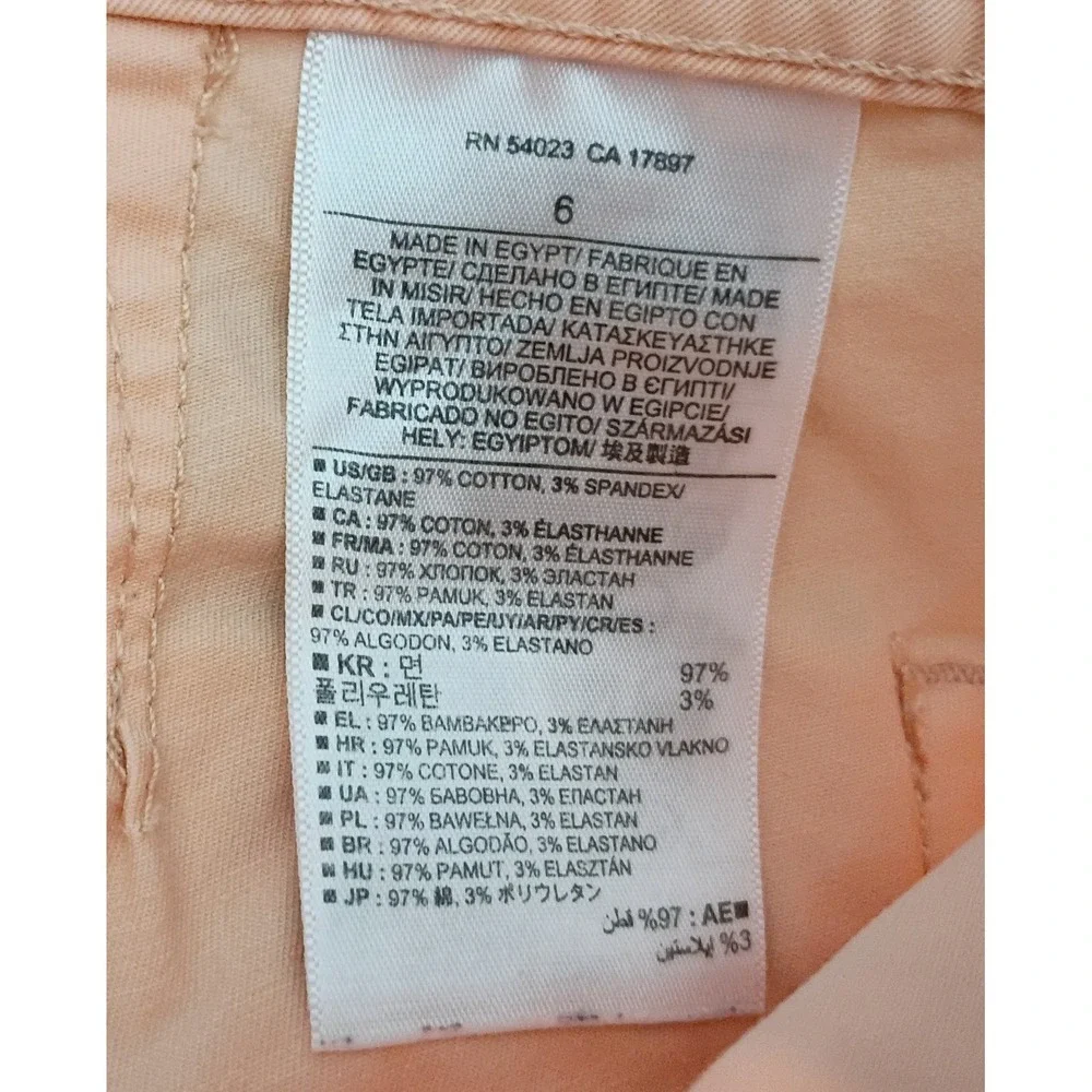 Banana Republic Ryan Fit Pants Skinny Ankle Size 6 Peach Pink Color Zipper Ankle